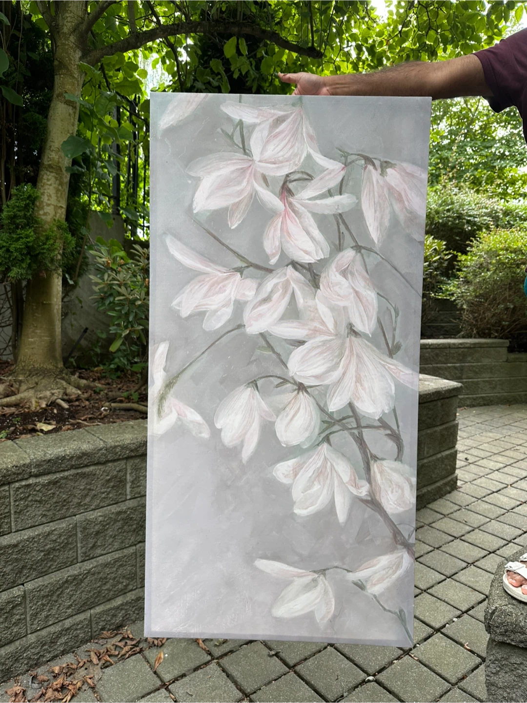 Large Magnolia Flower Canvas Wall Art - photo 2