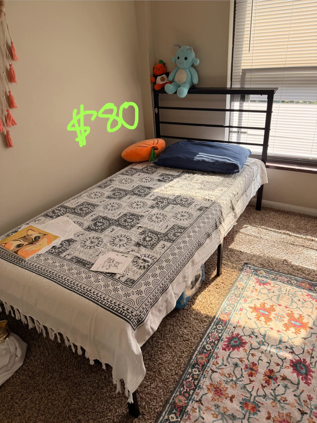 Twin Bed Frame with mattress