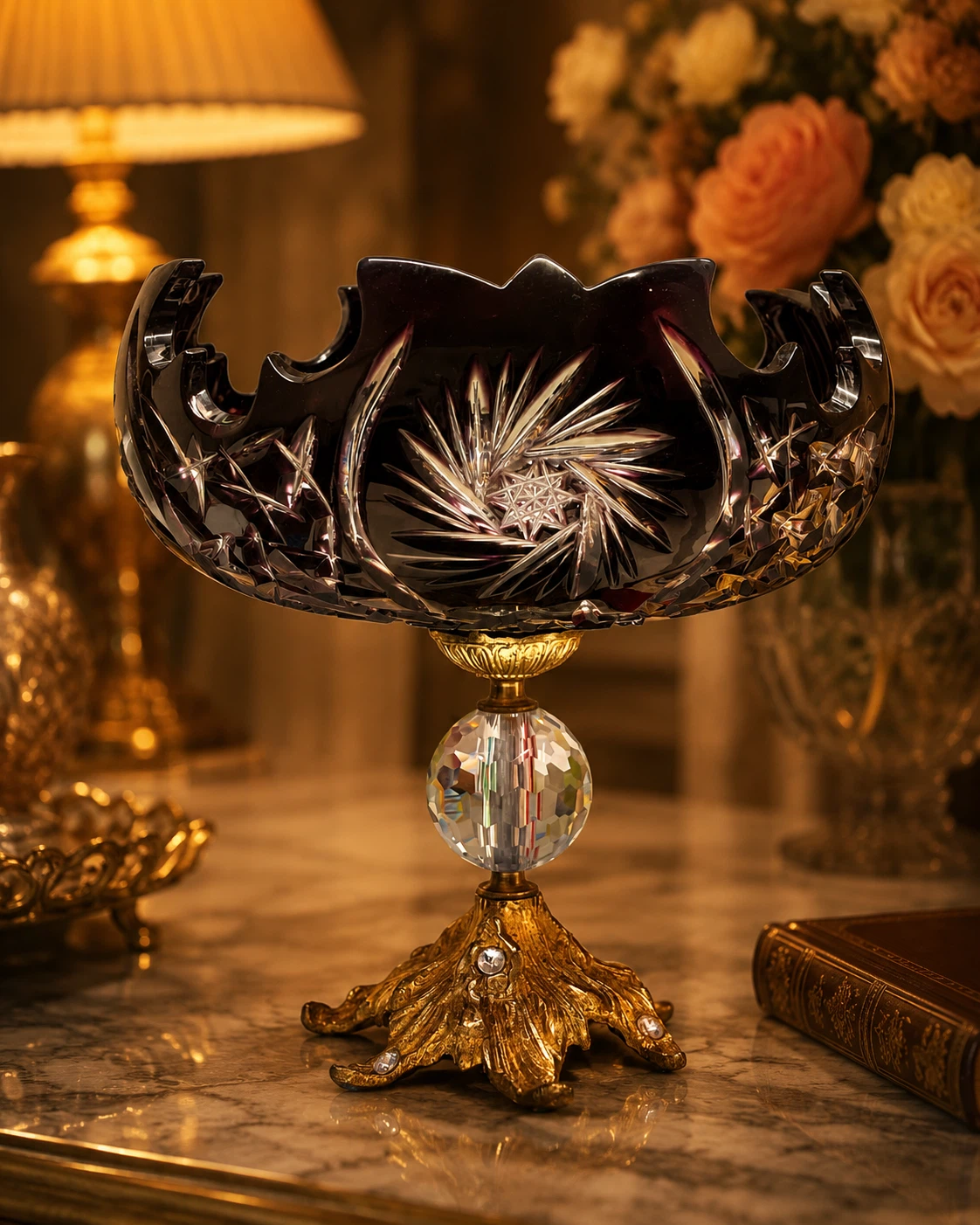 Cut Crystal Footed Bowl