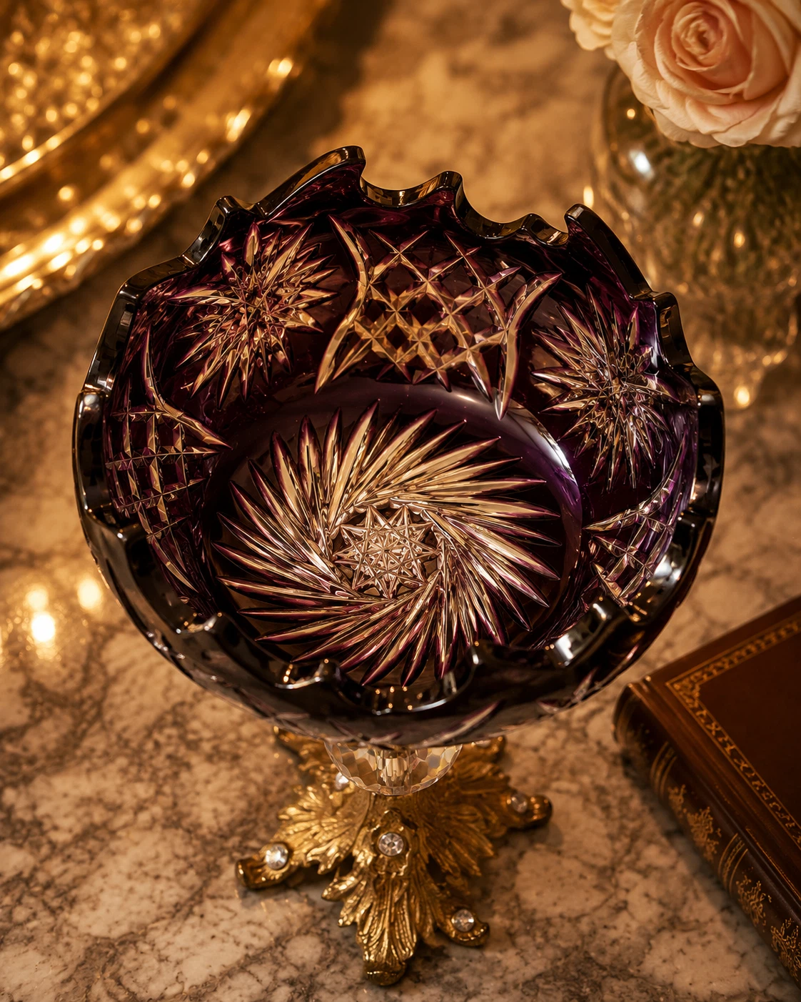 Cut Crystal Footed Bowl - photo 2