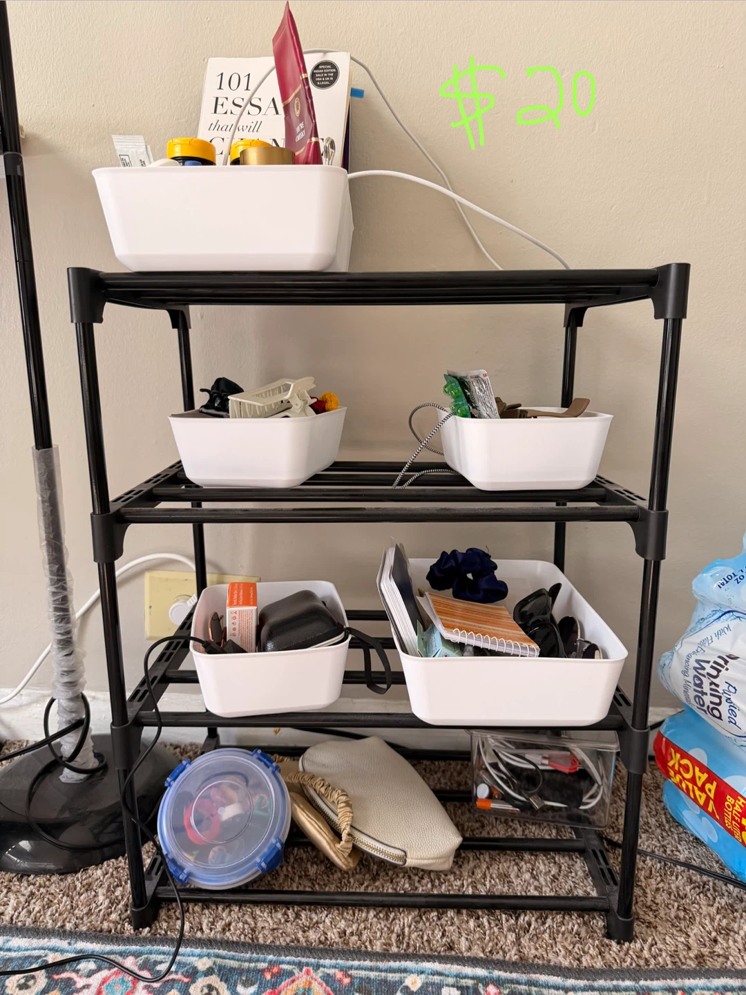 4-Tier Storage Shelf with Bins