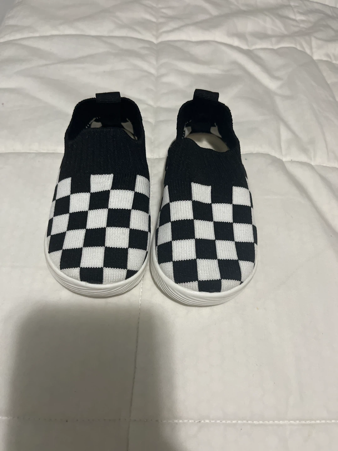 Checkerboard Slip-On Sneakers - Size 130