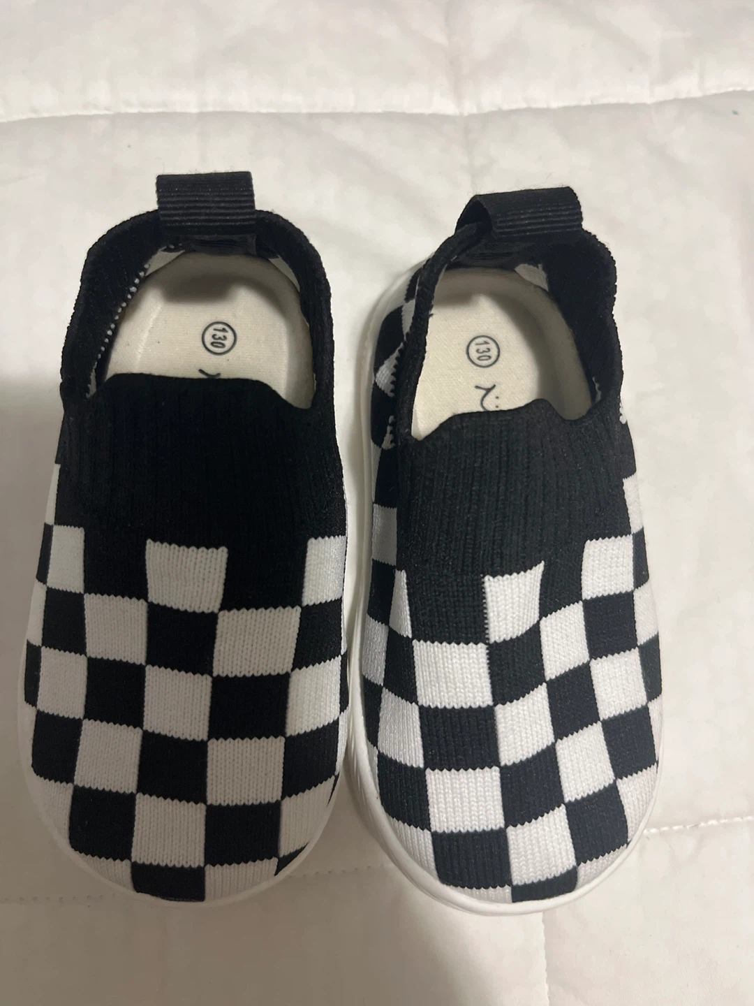 Checkerboard Slip-On Sneakers - Size 130 - photo 3