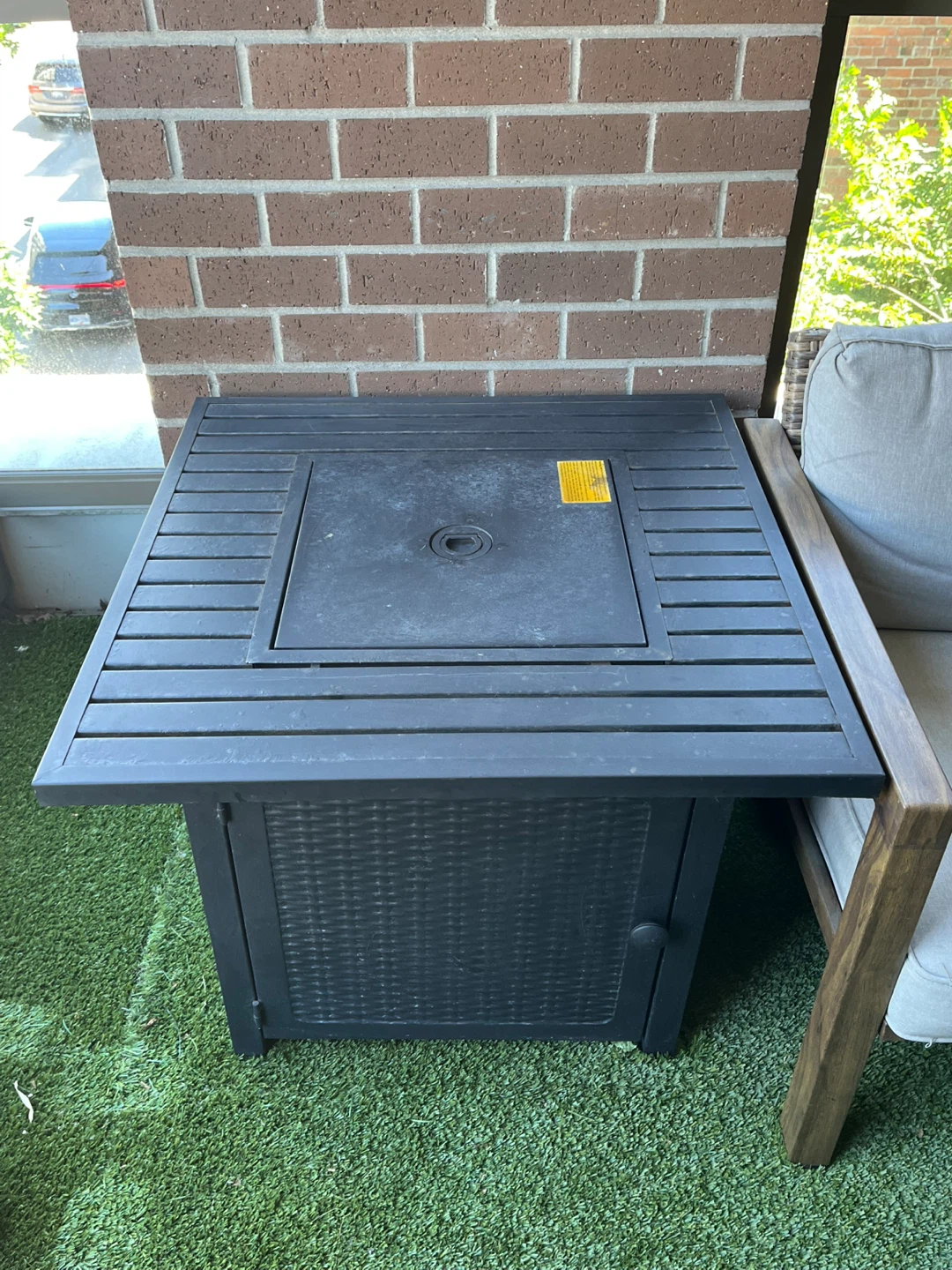 MOVING SALE - Black Outdoor Propane Fire Pit - photo 2