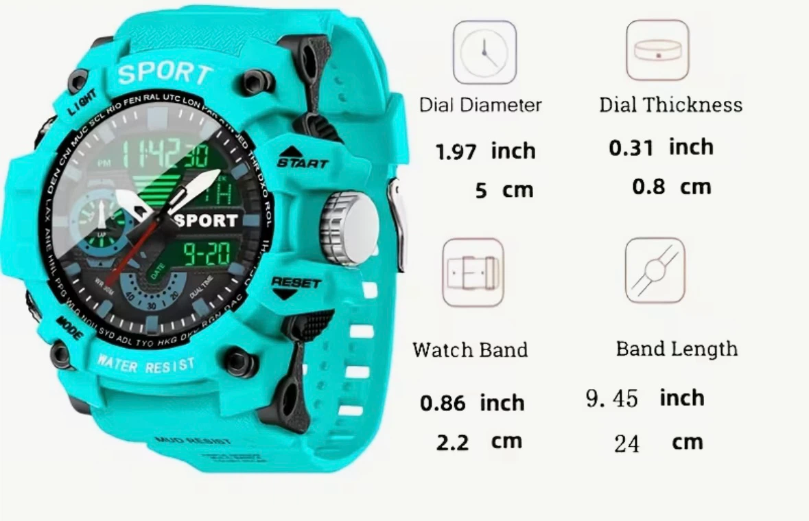 Brand New Blue Dual Display Sport Watch - photo 5