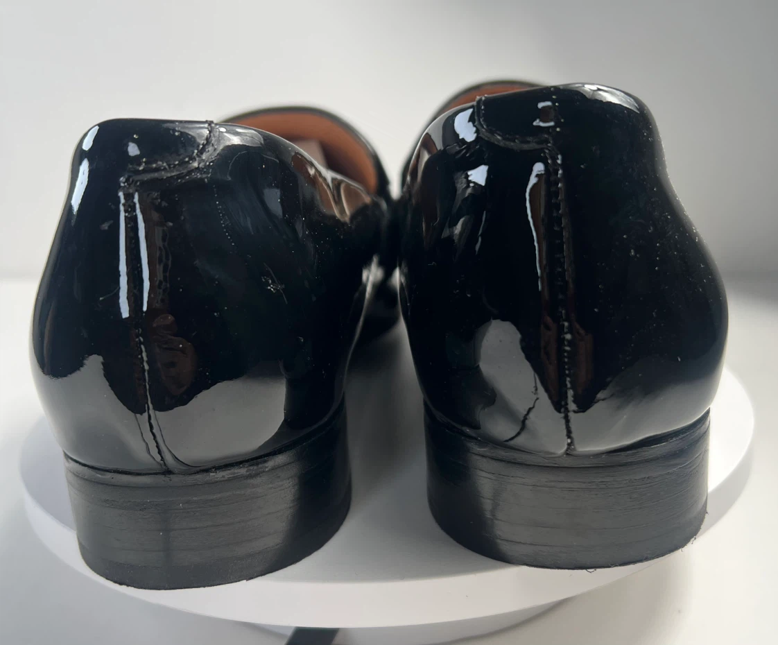 Halogen Black Patent Loafers with Lace Detail - photo 3