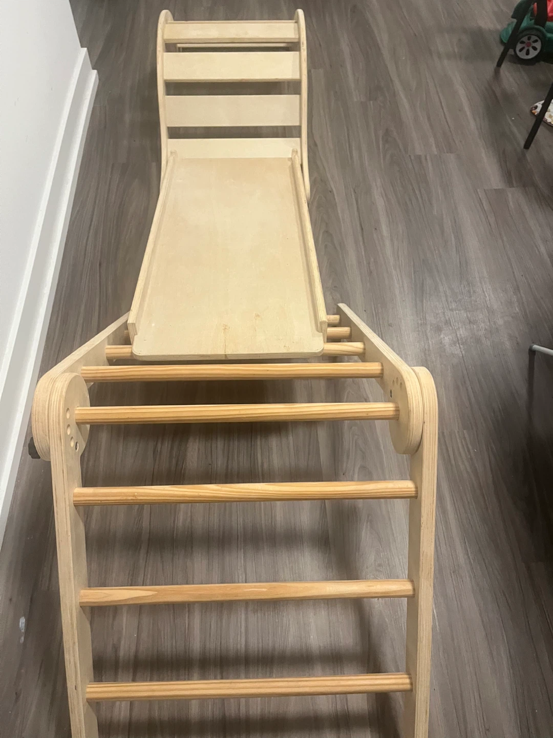 Pikler Wooden Climbing Triangle with Slide 5 in 1