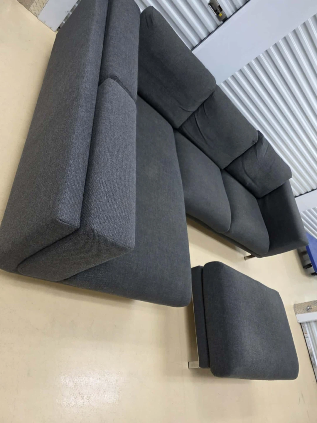 Ikea Dark Grey Sectional Sofa with Ottoman - photo 4