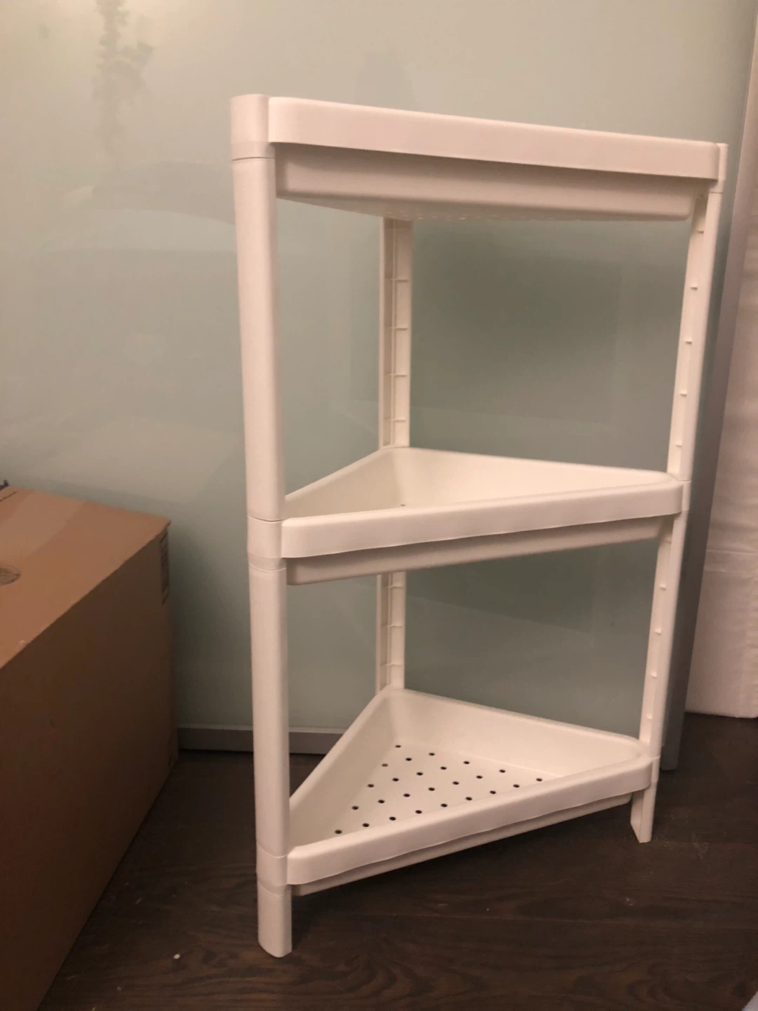 White 3-Tier Corner Shelf Unit