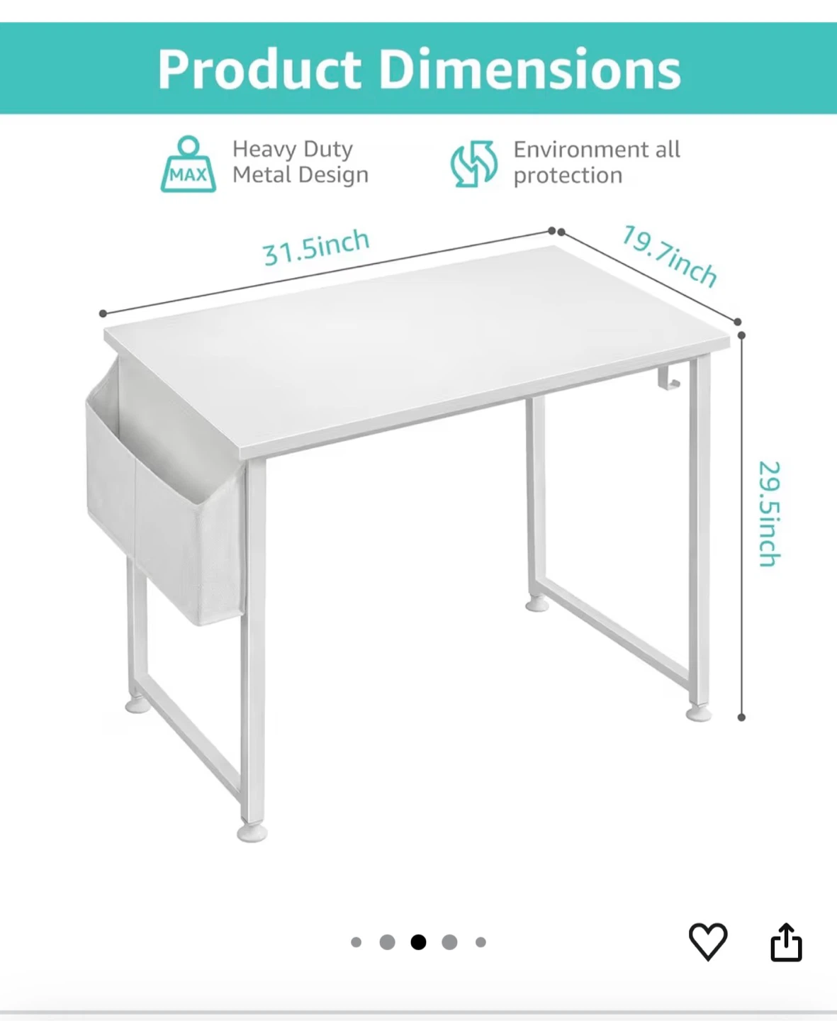 White Wooden Desk - photo 3
