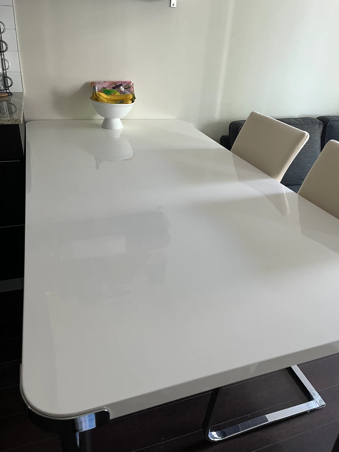 MOVING SALE - White Dining Table with Chrome Legs - photo 3