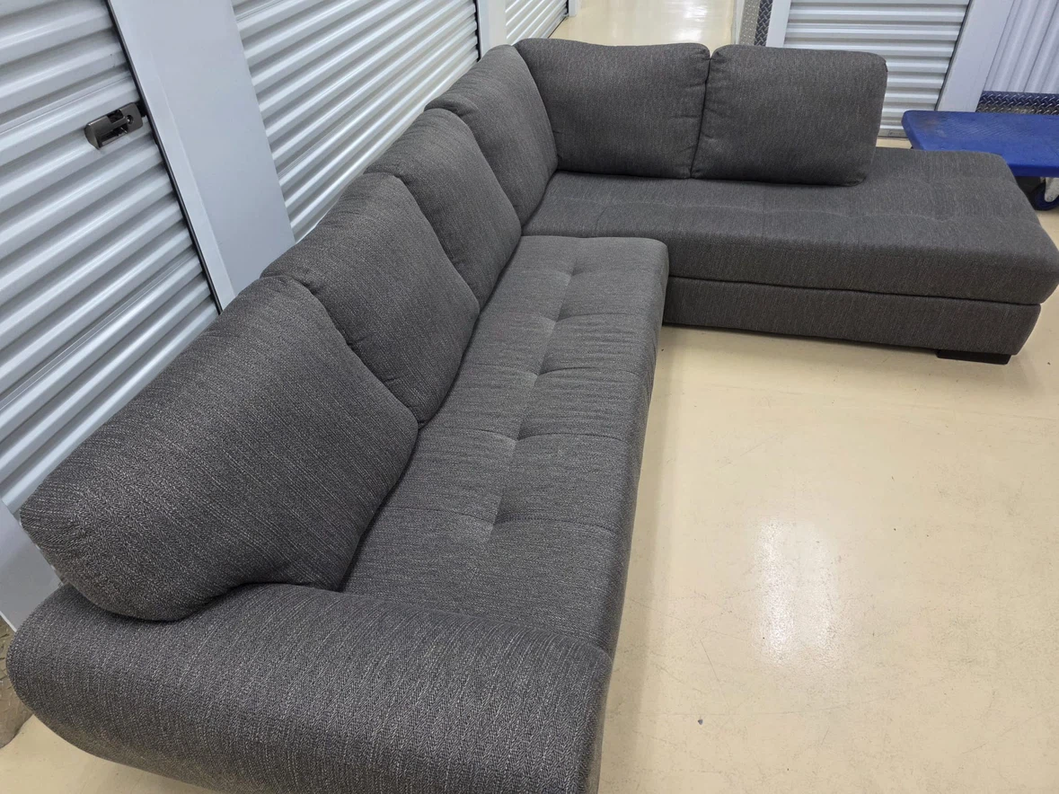 Large Dark Grey Sectional Sofa - photo 2