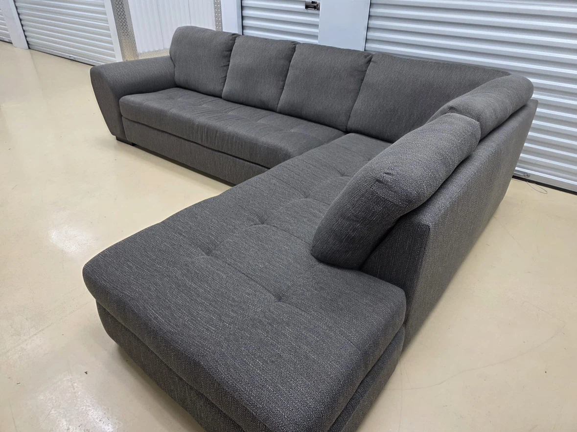 Large Dark Grey Sectional Sofa - photo 3