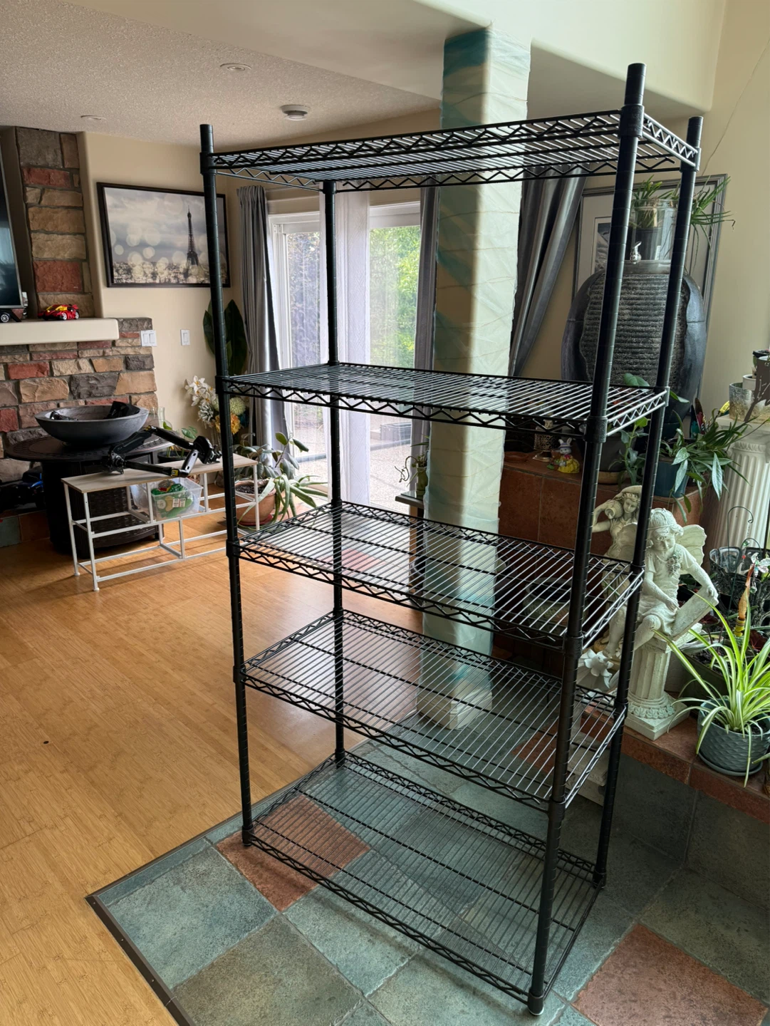 Black 5-Tier Wire Shelving Unit