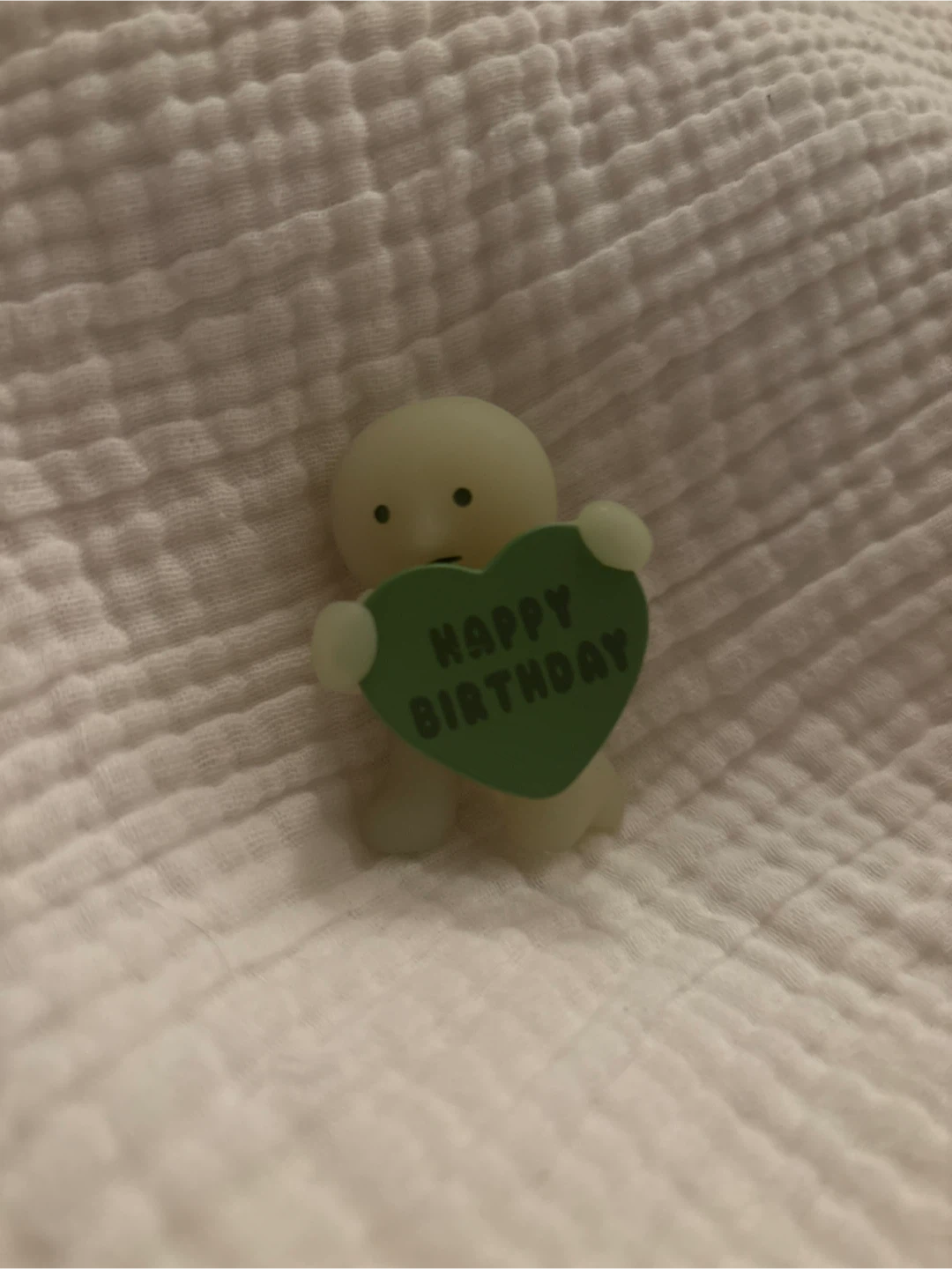 Cute Figurine with "Happy Birthday" Heart