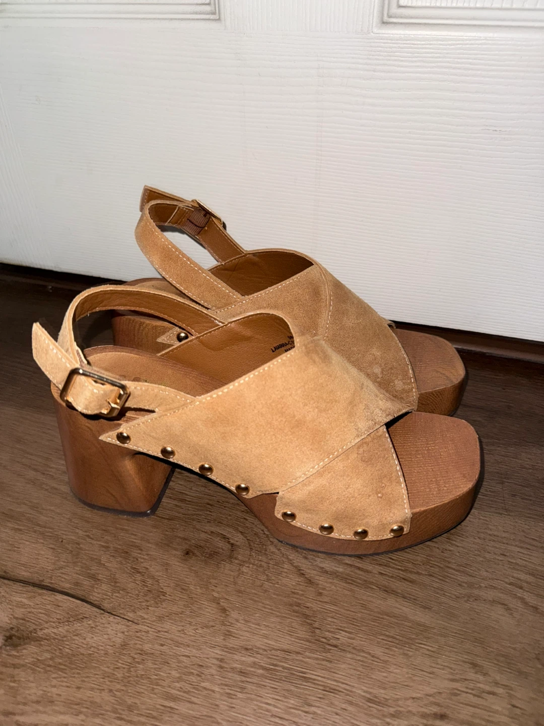 MIA Tan Suede Clog Sandals Size 9&free give away beauty product - photo 4