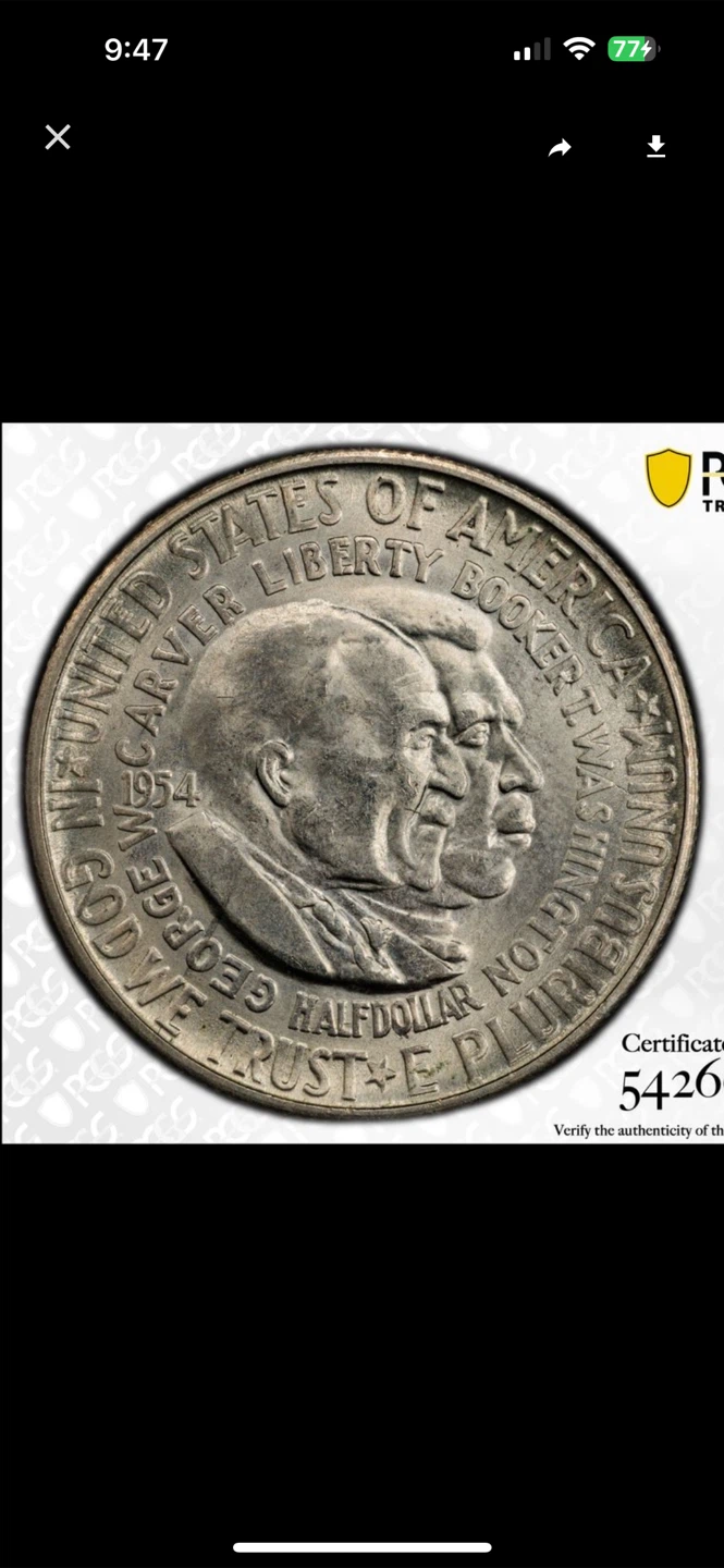1954-S Washington Carver Half Dollar PCGS MS64 - photo 3