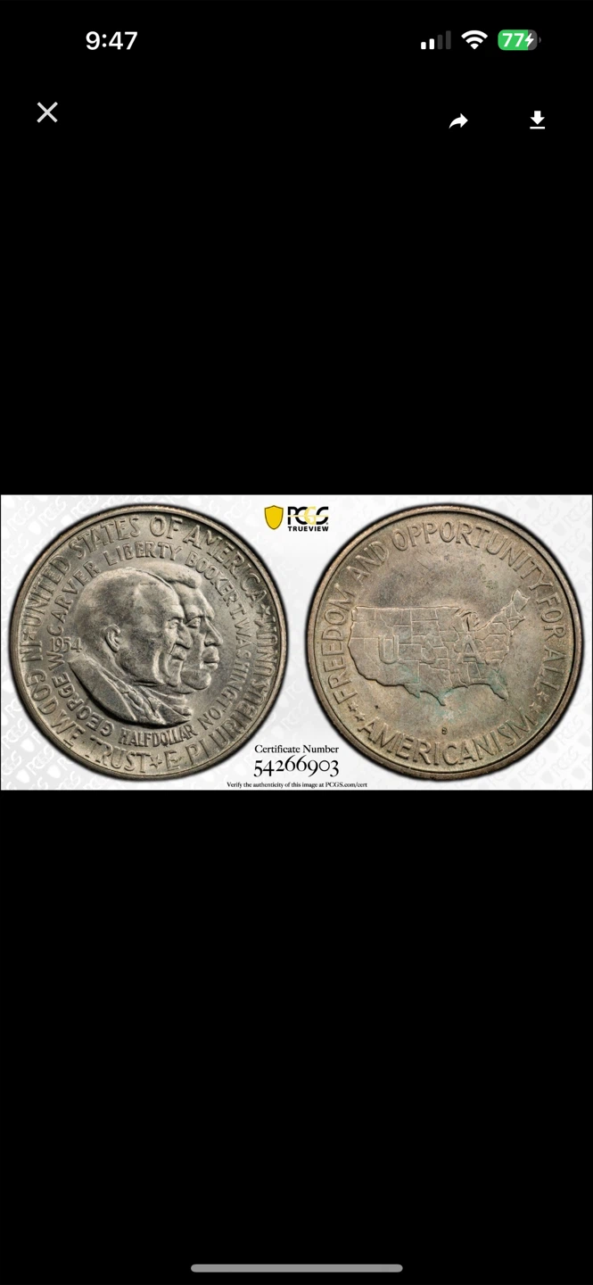 1954-S Washington Carver Half Dollar PCGS MS64 - photo 5