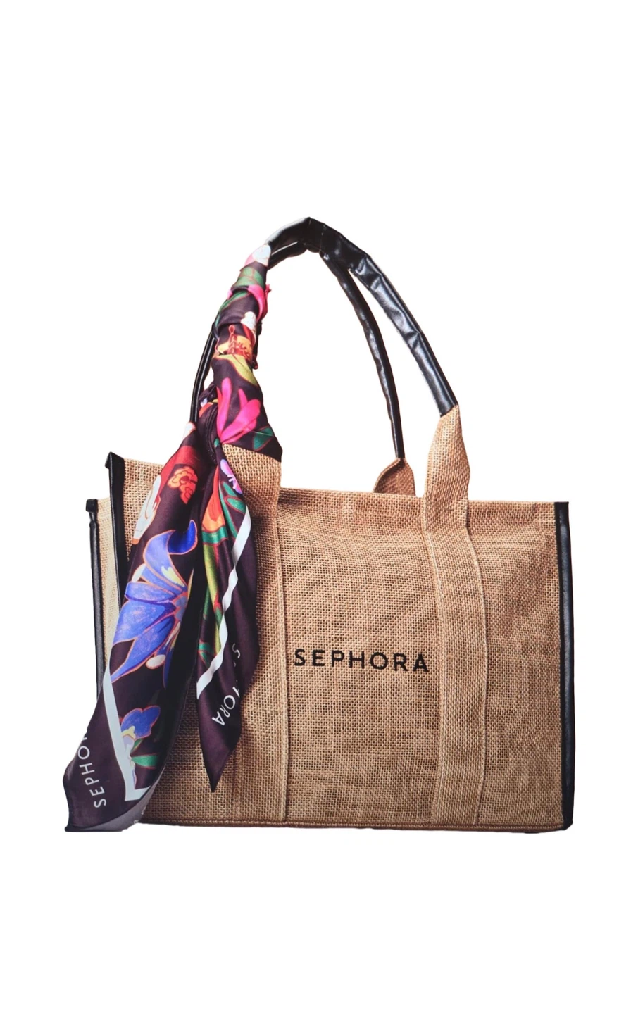 Sephora Jute Tote Bag with Scarf