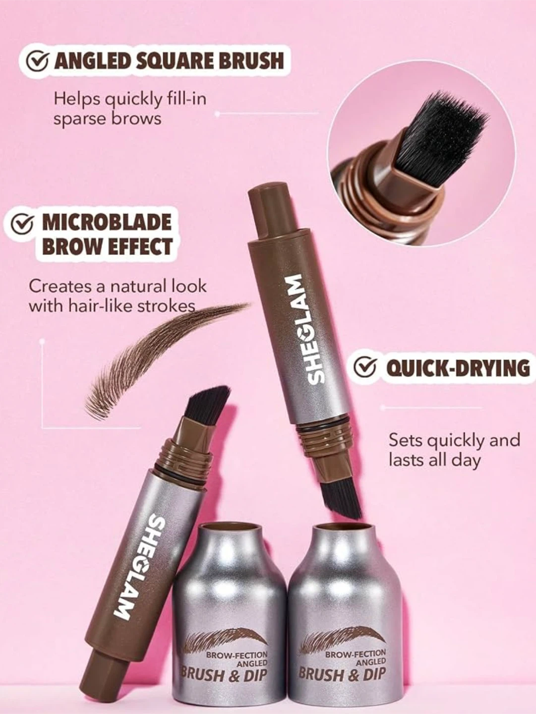 SHEGLAM Brow-fection Angled Brush & Dip - photo 2