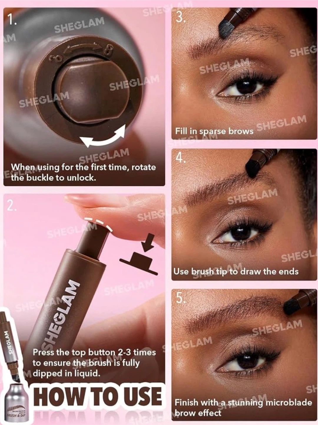 SHEGLAM Brow-fection Angled Brush & Dip - photo 3