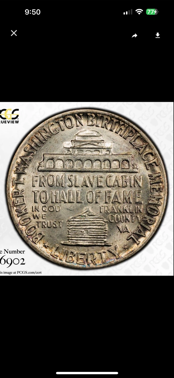 1951 Booker T. Washington Silver Half Dollar - photo 4