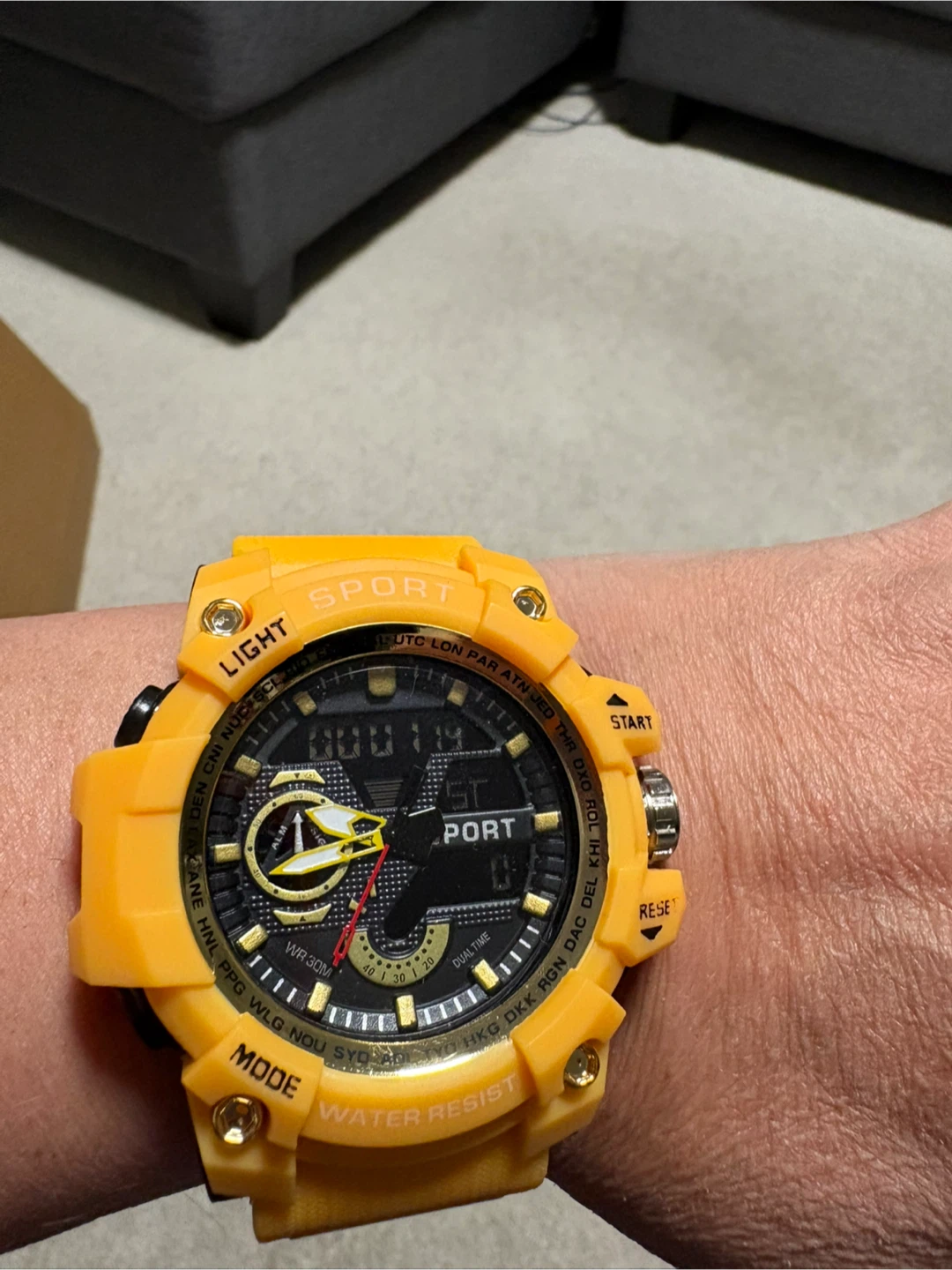 New Yellow Digital & Analog Sport Watch