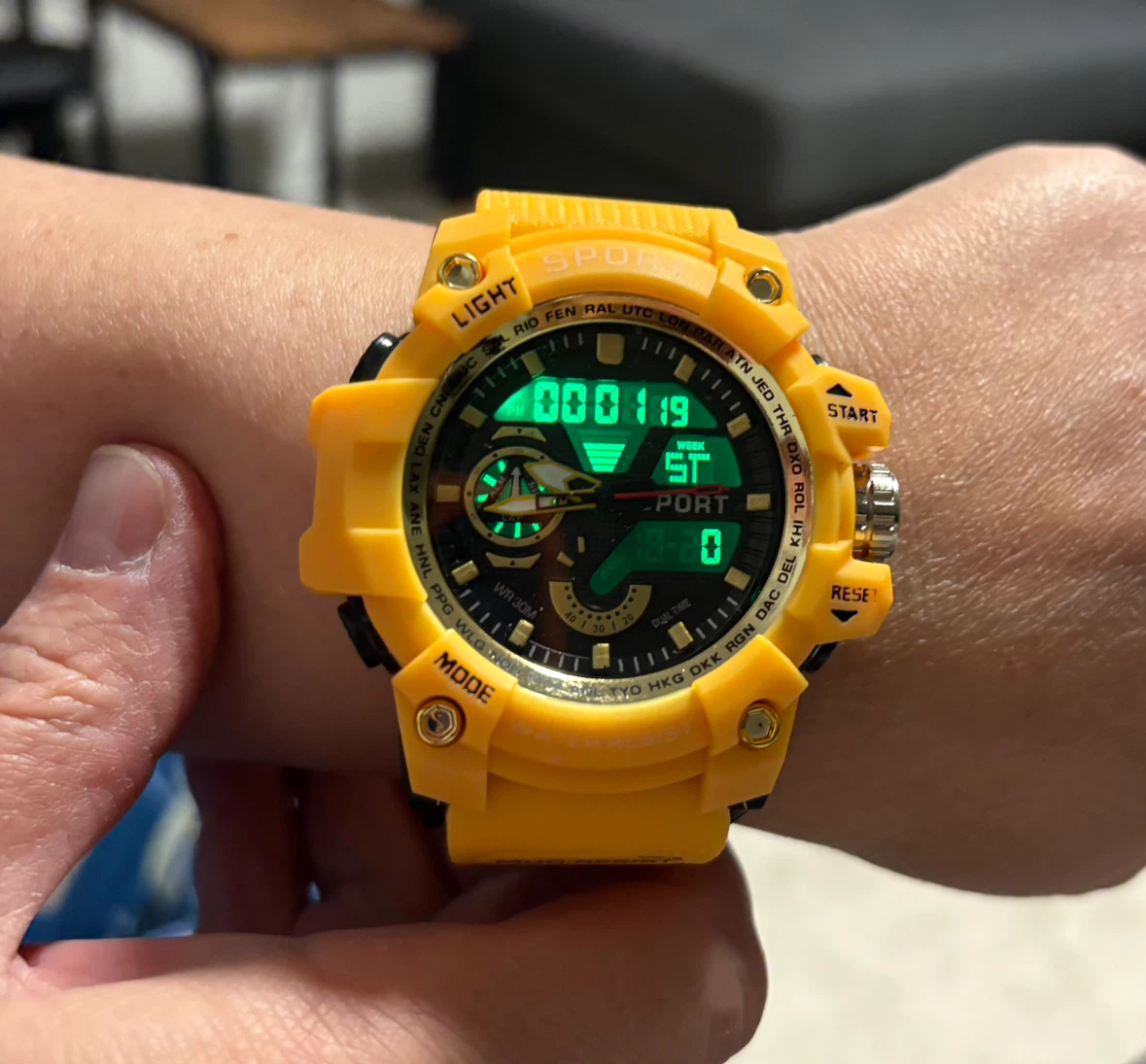 New Yellow Digital & Analog Sport Watch - photo 2