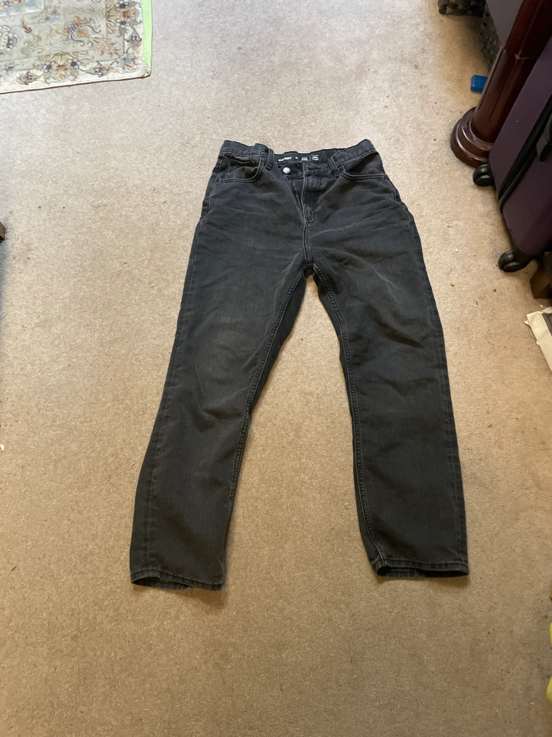 Old black navy jeans