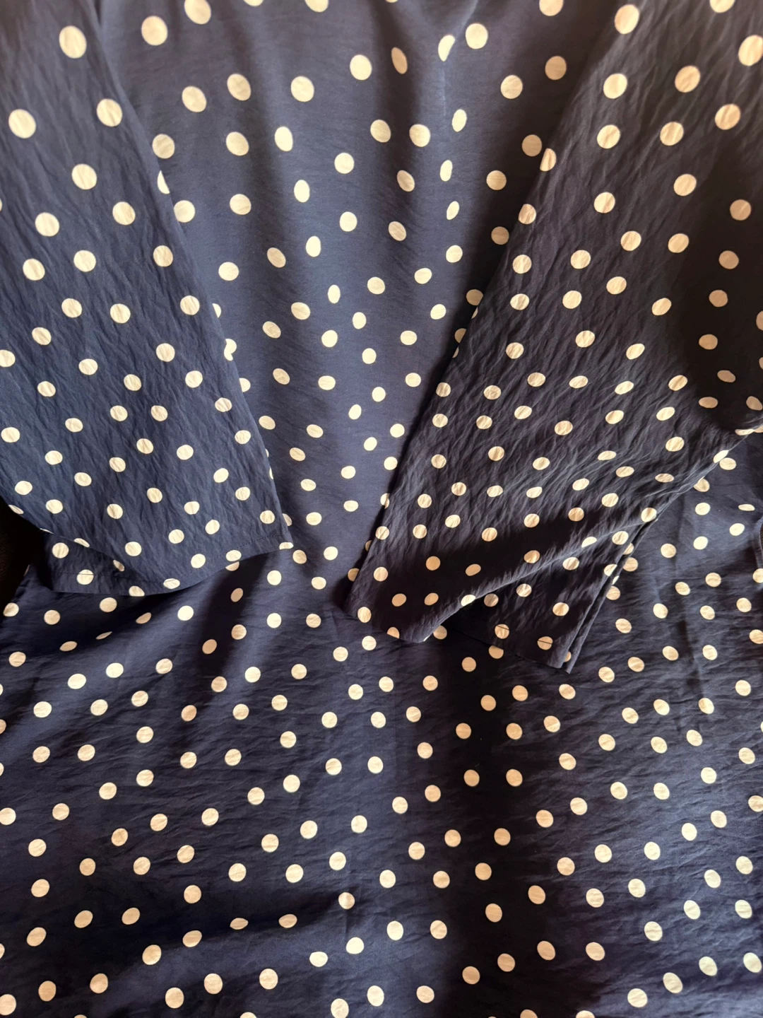 Navy Polka Dot Long Sleeve Tunic with pant - photo 2