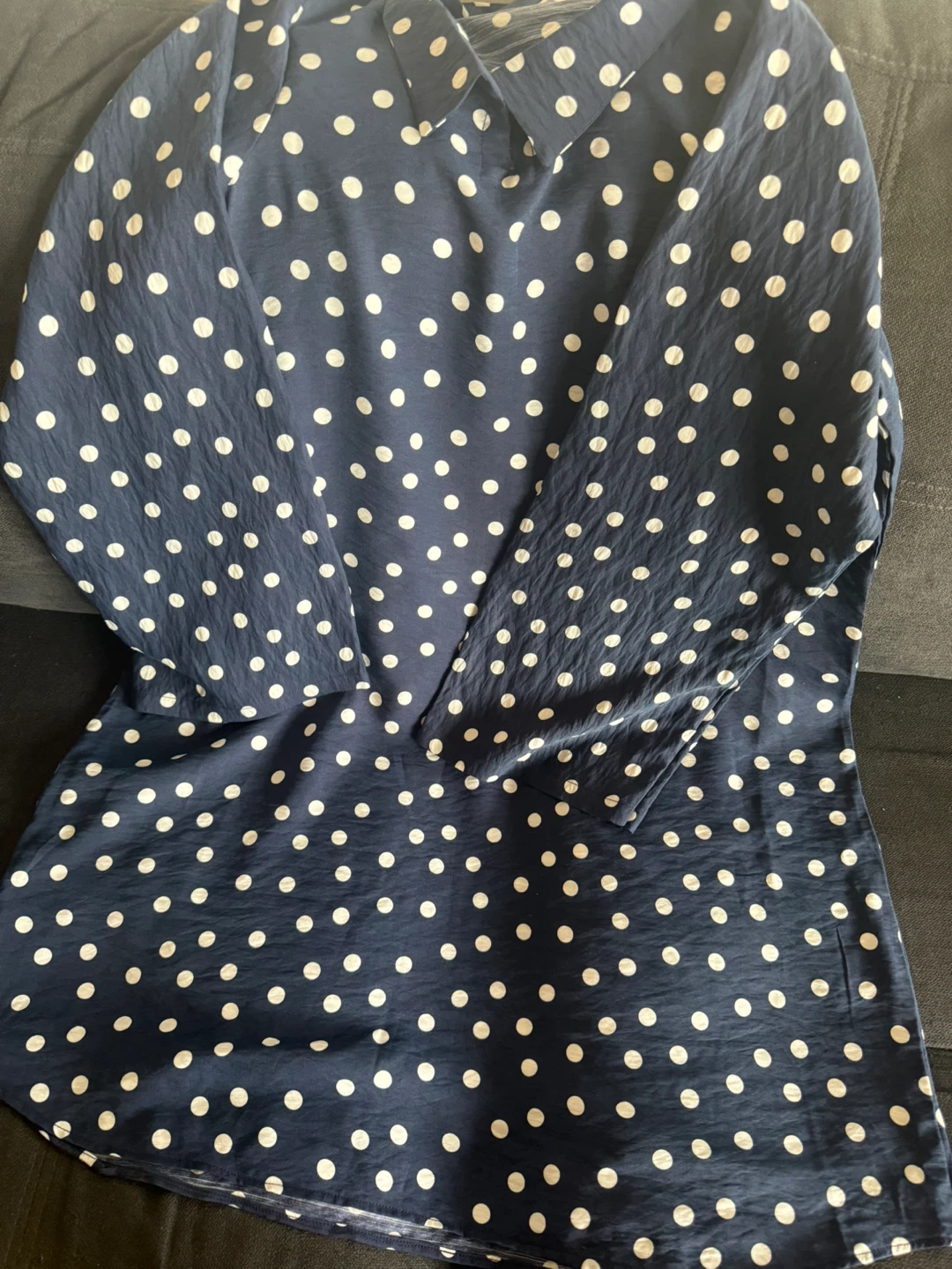 Navy Polka Dot Long Sleeve Tunic with pant