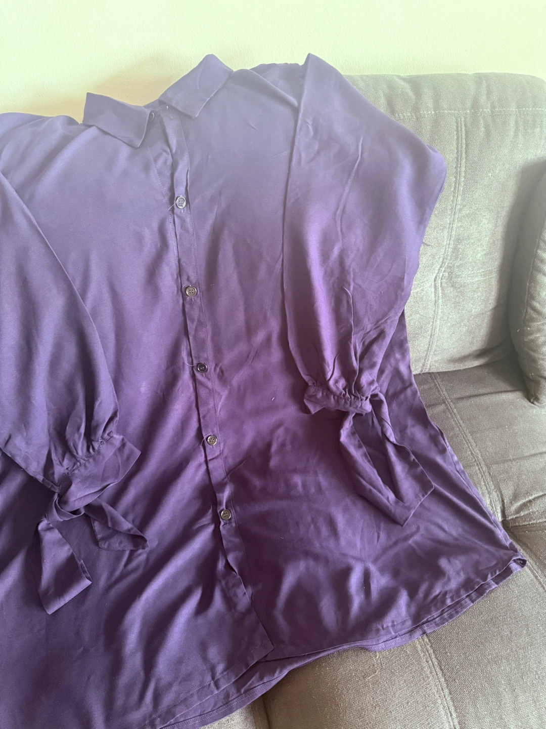 Purple Button-Up Blouse with pant