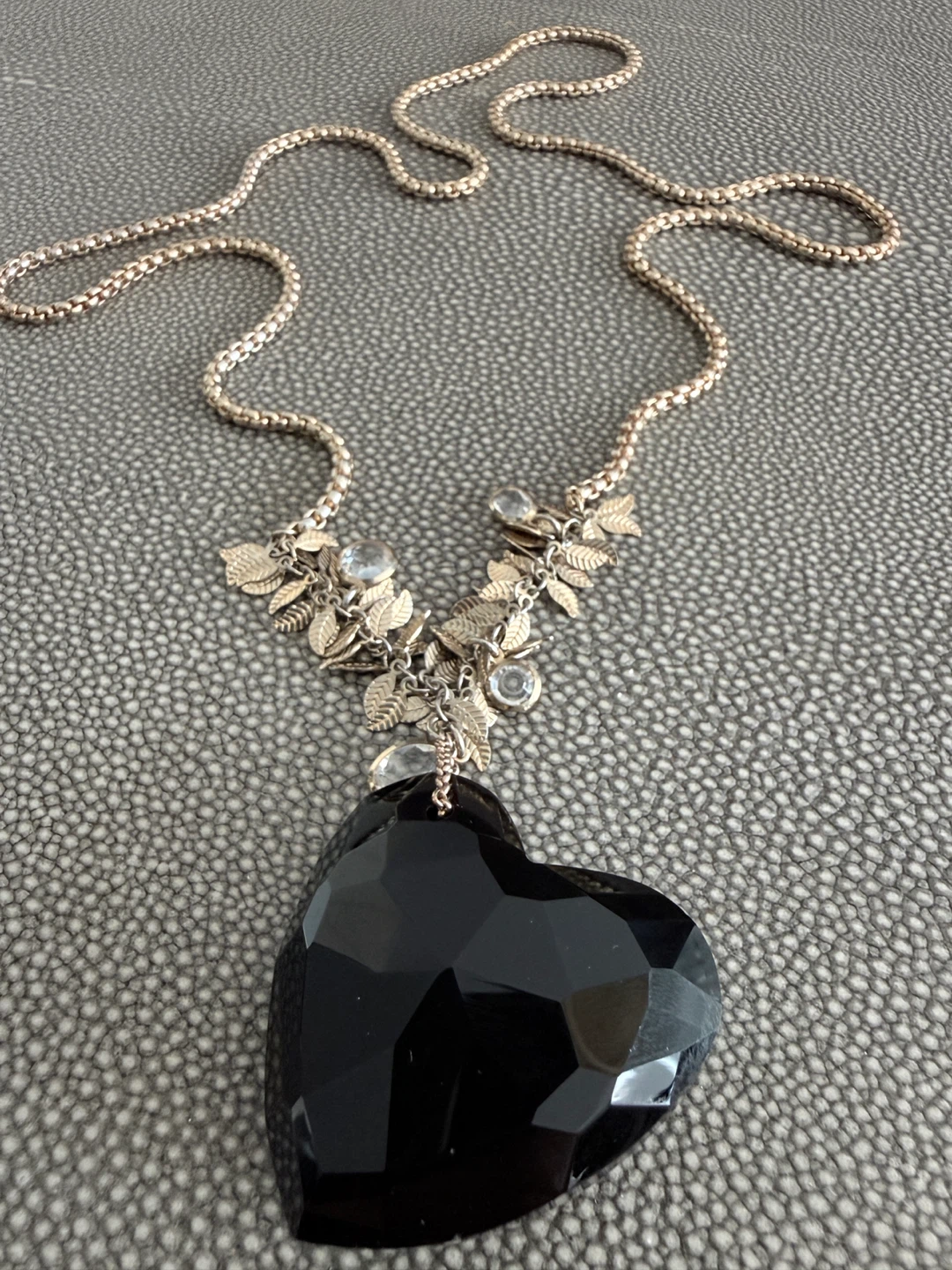 Heart Pendant Necklace with Crystal Accents