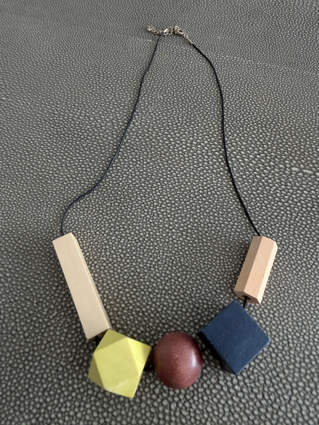 Wooden Geometric Bead Necklace