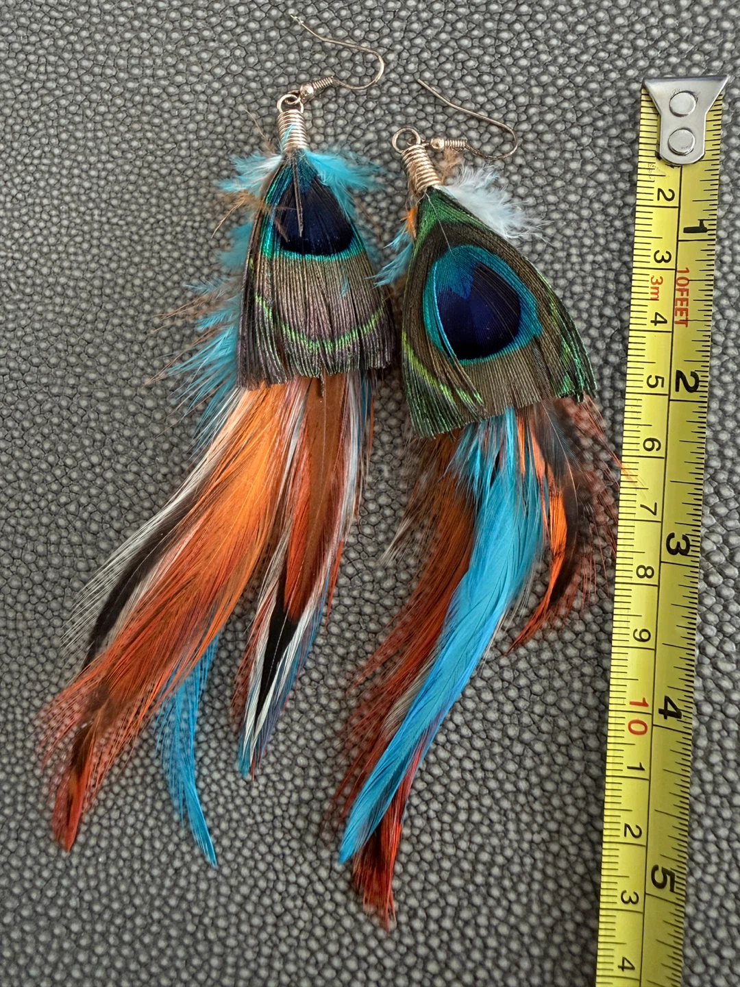 Feather Earrings - Peacock & Bright Colours - photo 2
