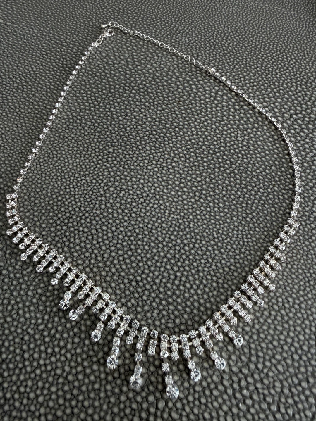 Sparkly Silver-Tone Rhinestone Necklace