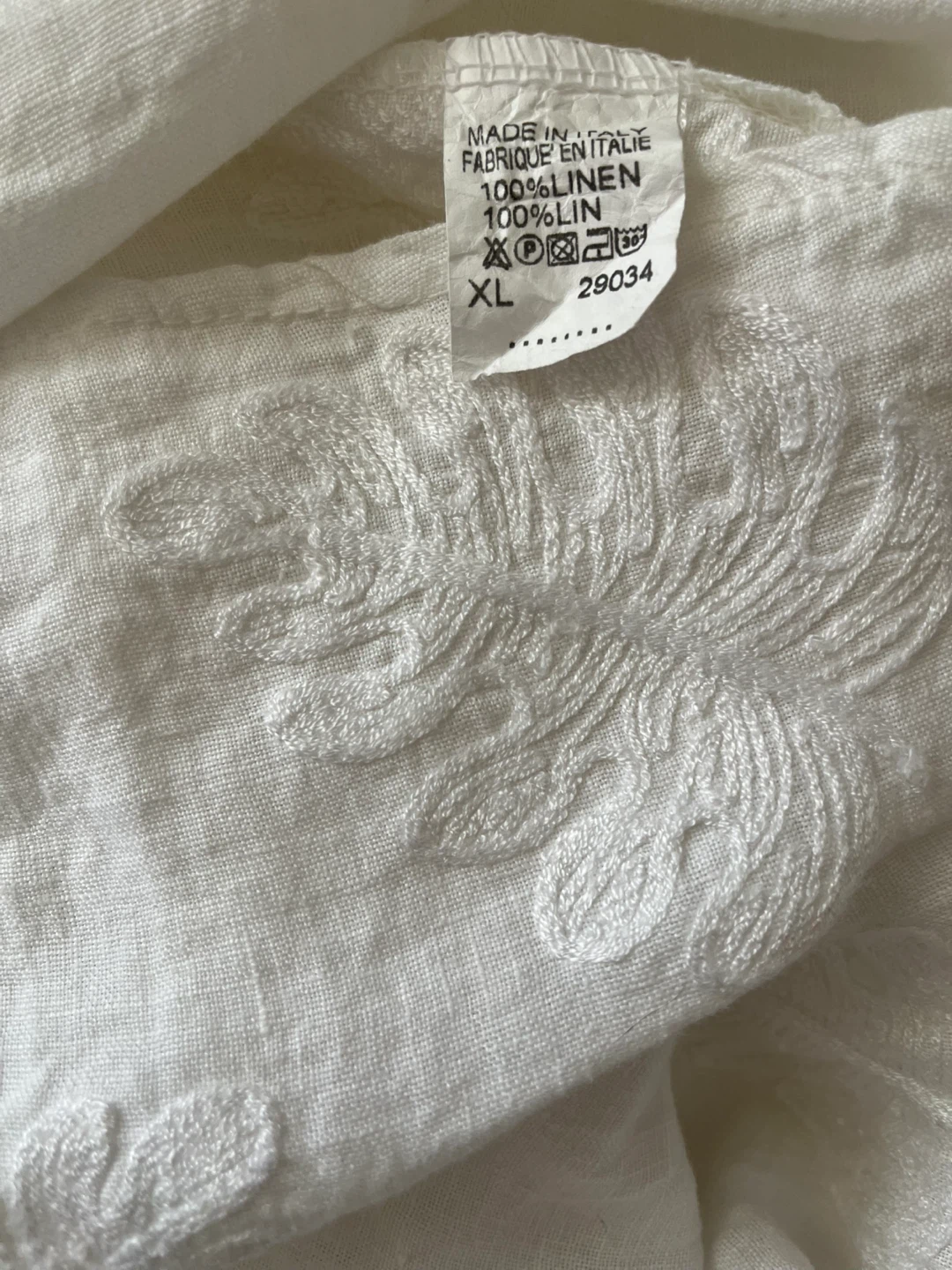 MD Diffusion White Linen Embroidered Dress XL - photo 3