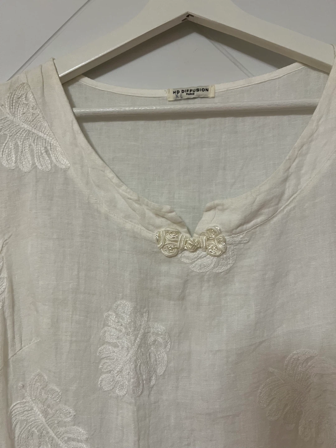 MD Diffusion White Linen Embroidered Dress XL - photo 4
