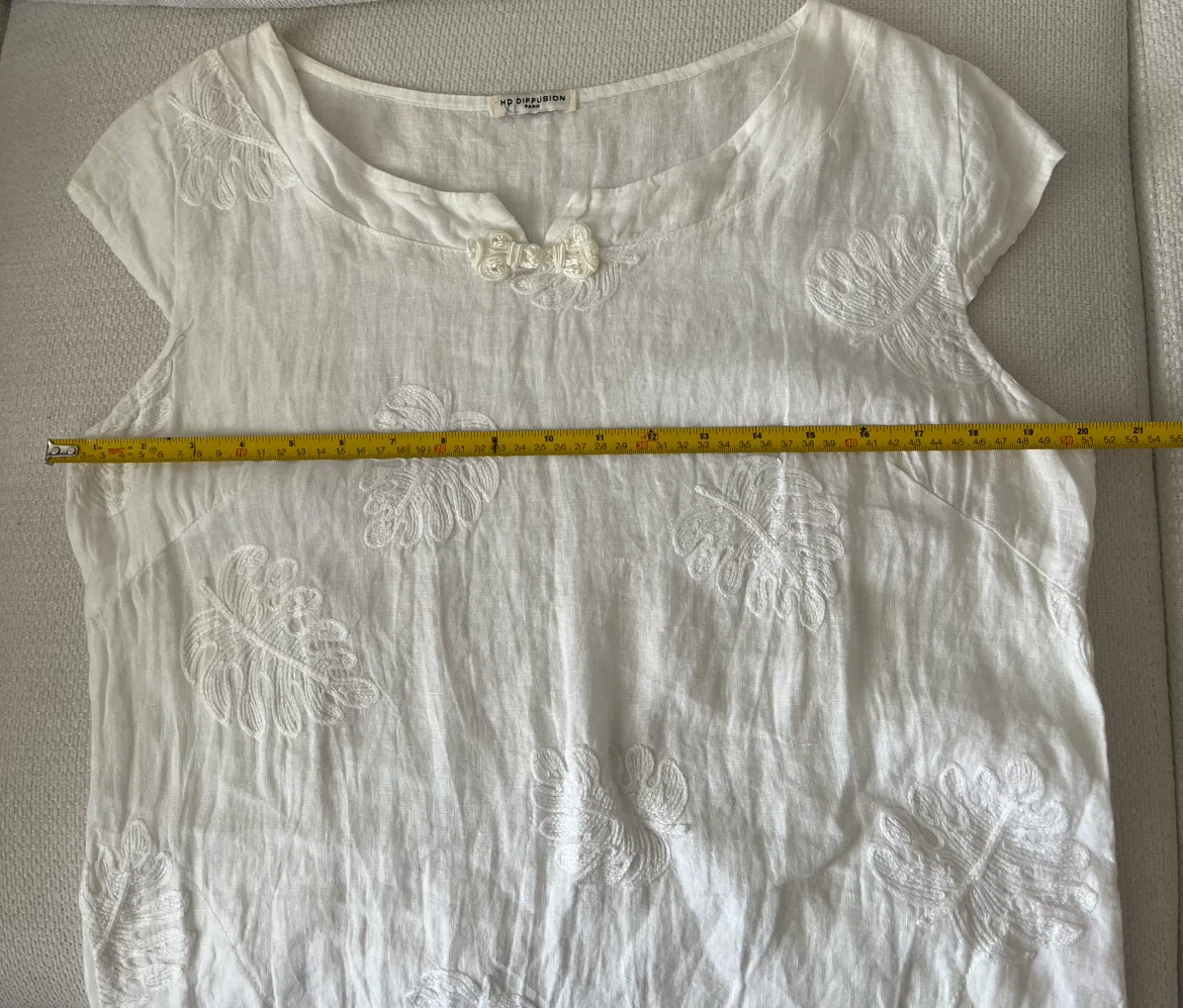MD Diffusion White Linen Embroidered Dress XL - photo 5