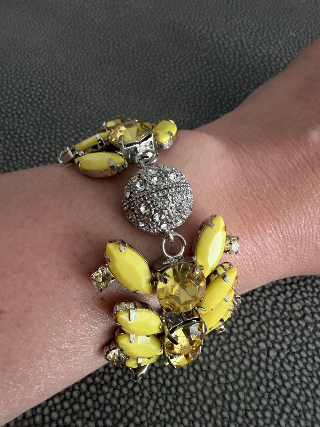 Yellow Gemstone & Enamel Bracelet