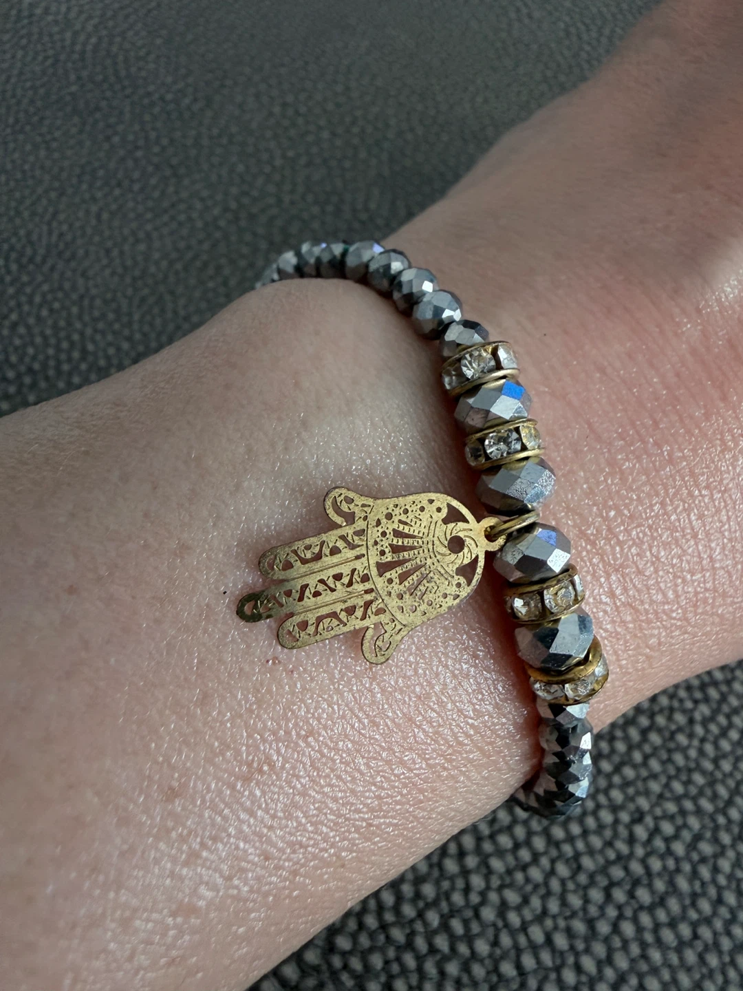 Beaded Bracelet with Hamsa Charm