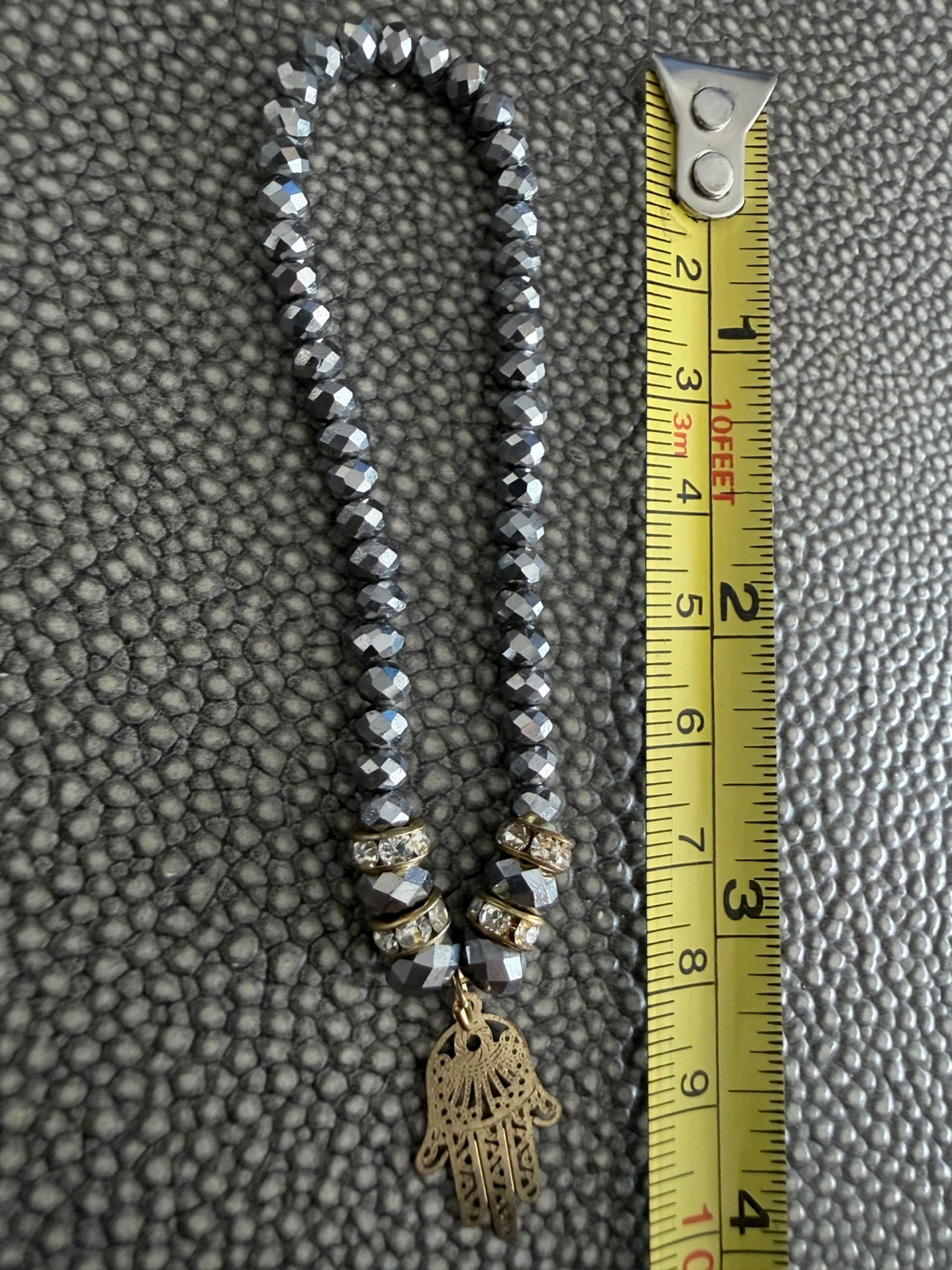 Beaded Bracelet with Hamsa Charm - photo 3
