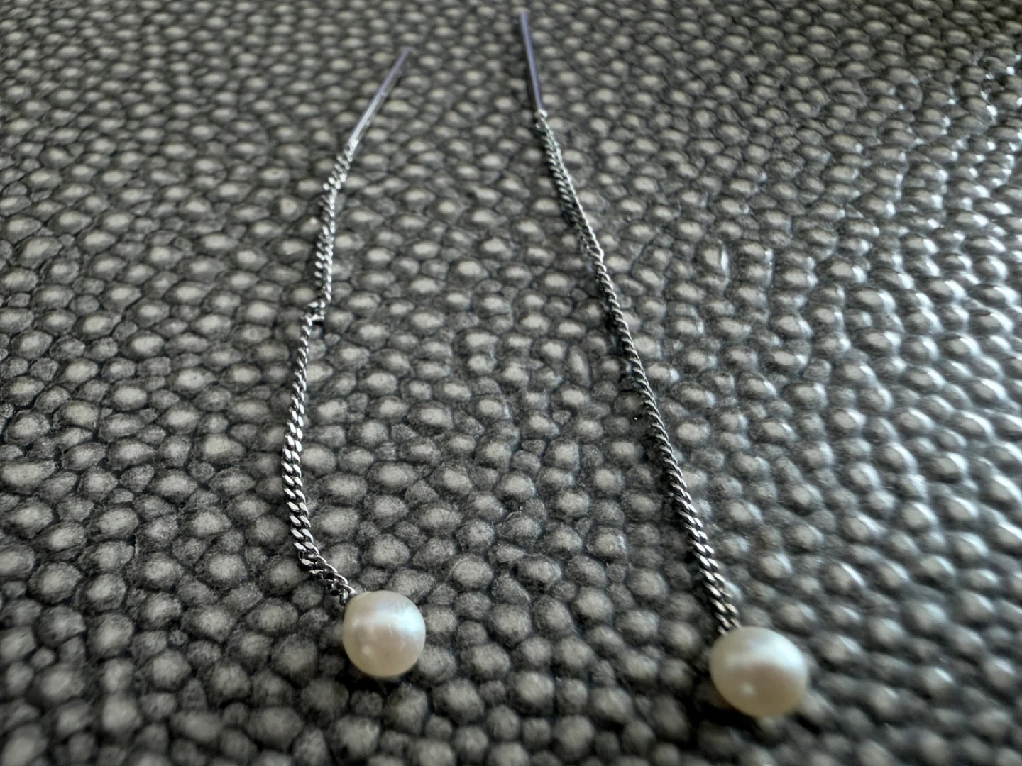 Pearl Drop Threader Earrings