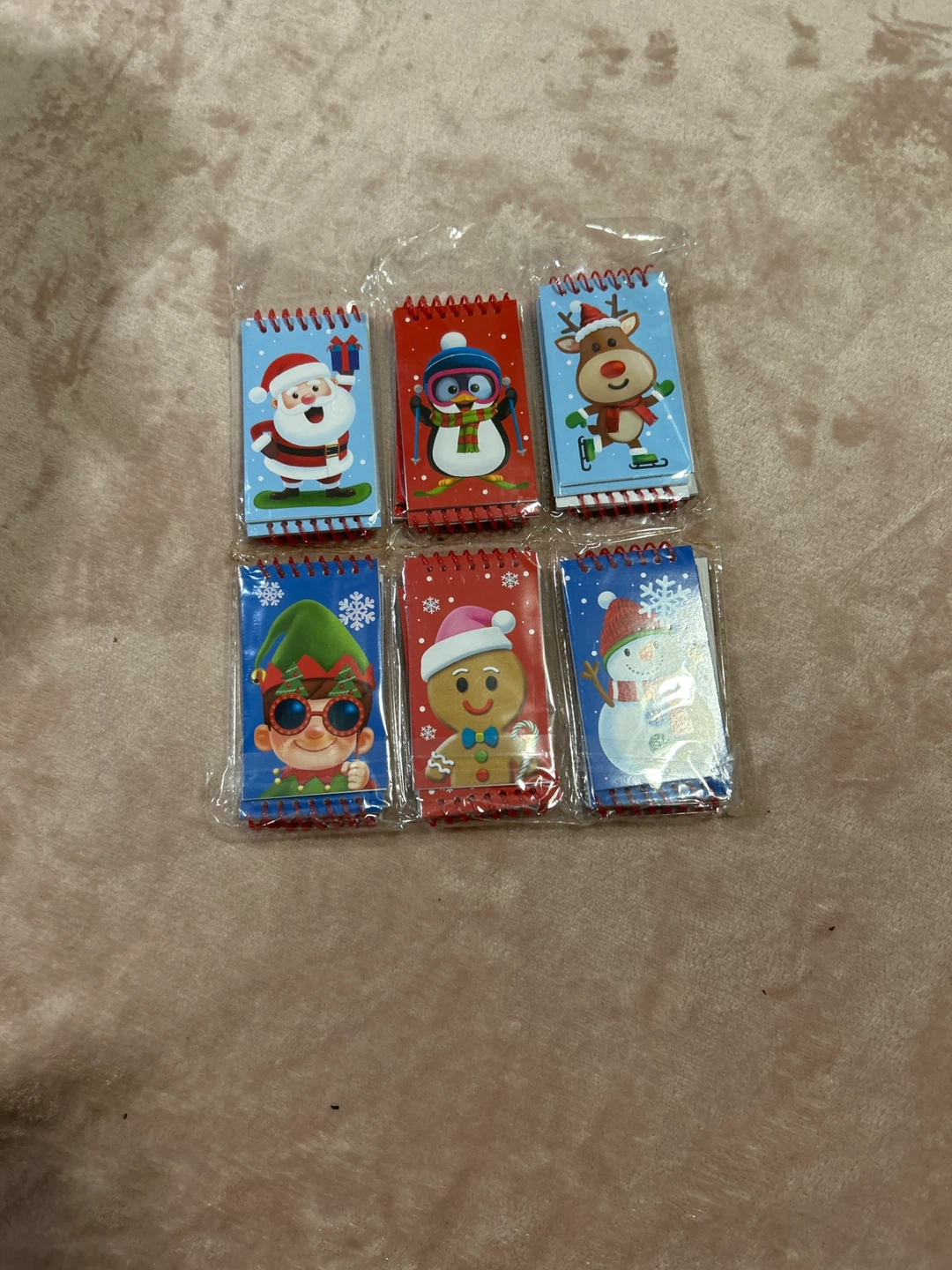 Set of 6 Christmas Themed Mini Notebooks