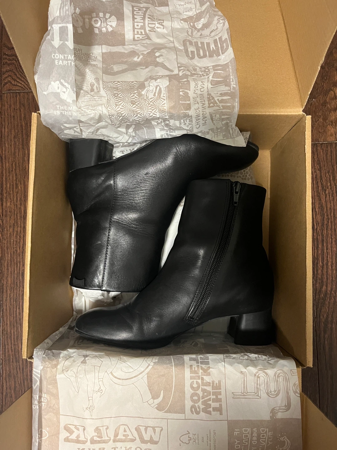Camper Black Leather Ankle Boots - photo 3