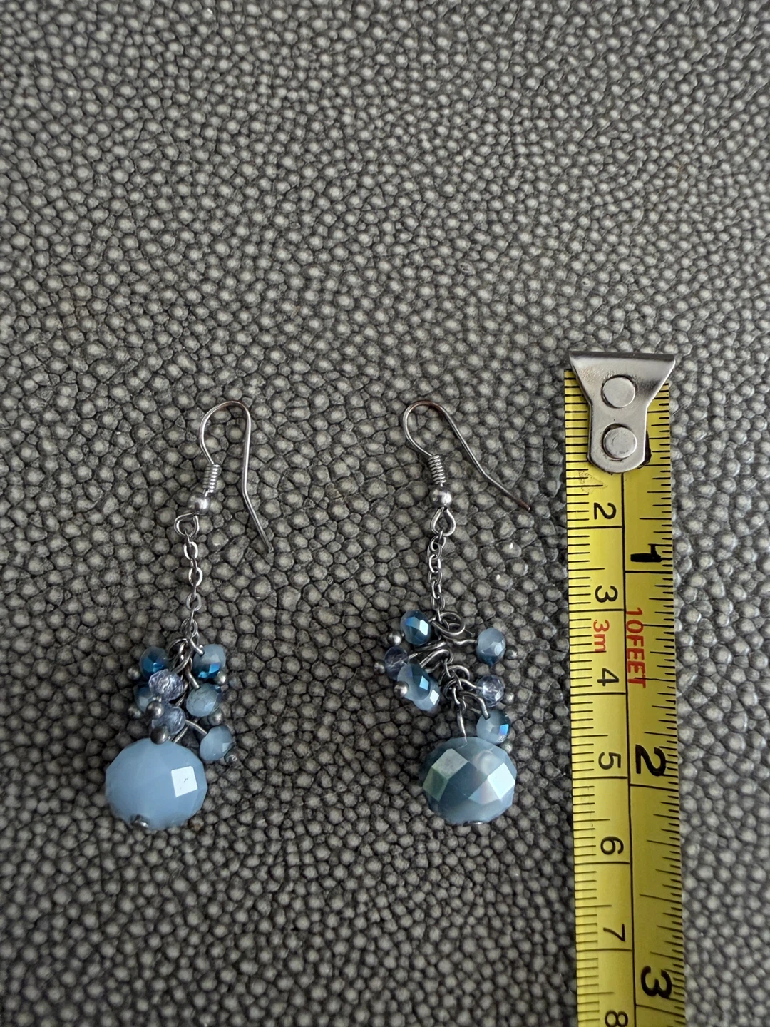 Blue Beaded Drop Earrings - photo 3