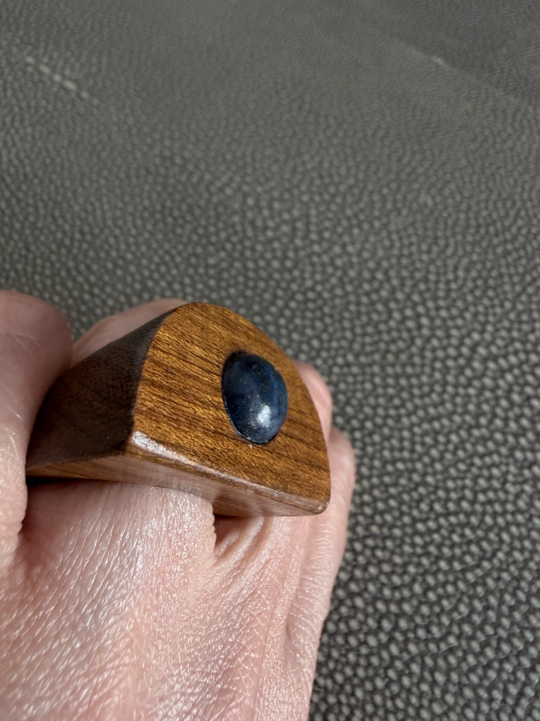 Wooden Ring with Blue Stone Accent - photo 5