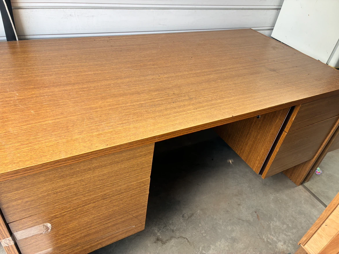 Wooden Desk with Drawers