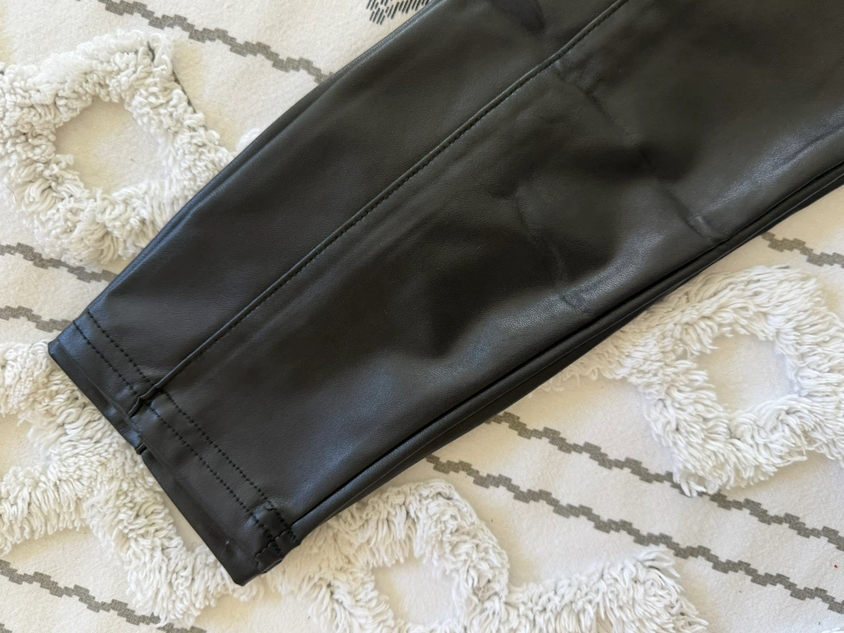 Black Faux Leather Leggings - photo 4