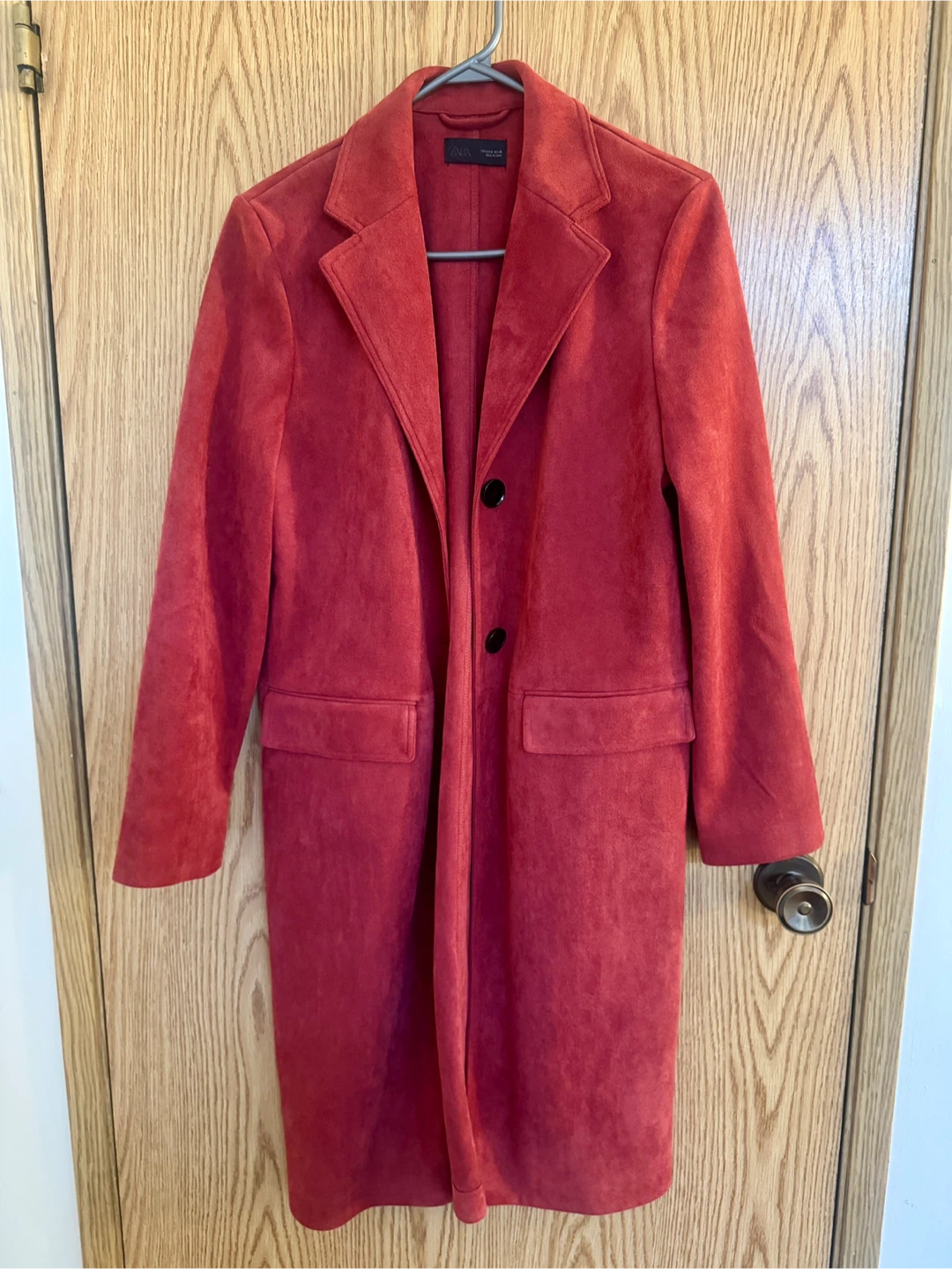 ZARA faux suede red coat  Size S